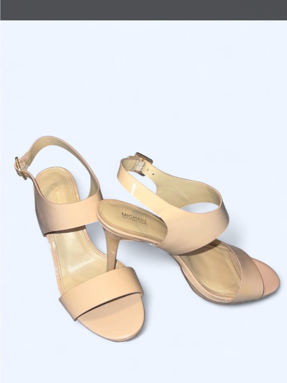 Michael Kors Blush Patent Leather Open-Toe Slingback Heels